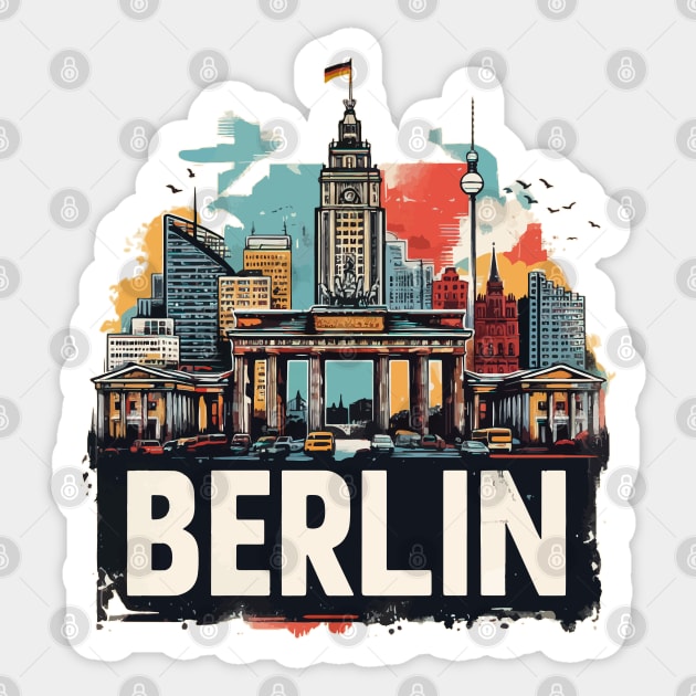 Berlin Pop Art Travel Vintage Sticker by TomFrontierArt